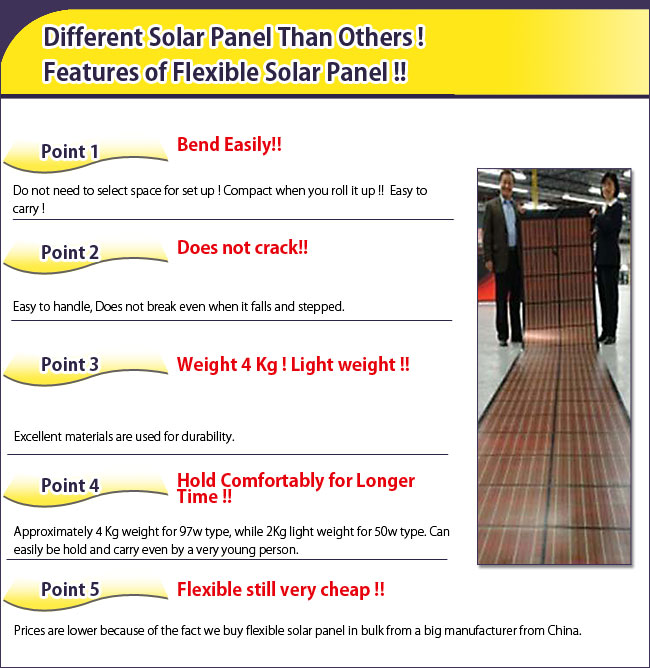 Flexible solar panel point