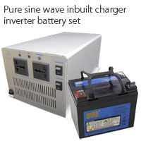 Pure sine wave inbuilt charger inverter 1000 Ver2 + Lithium ion storage battery set
